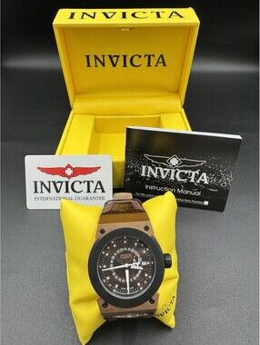 Men's Invicta Reserve Watch Brown Dial & Brown Leather Strap Model F0020 Russian